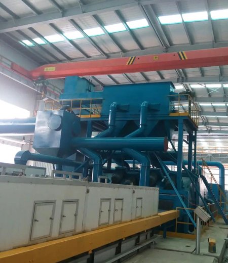 Continuous pass through roller conveyor type Shot blasting machine