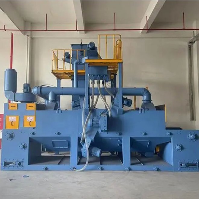 Промышленная машина для дробеструйной очистки с сетчатым конвейером