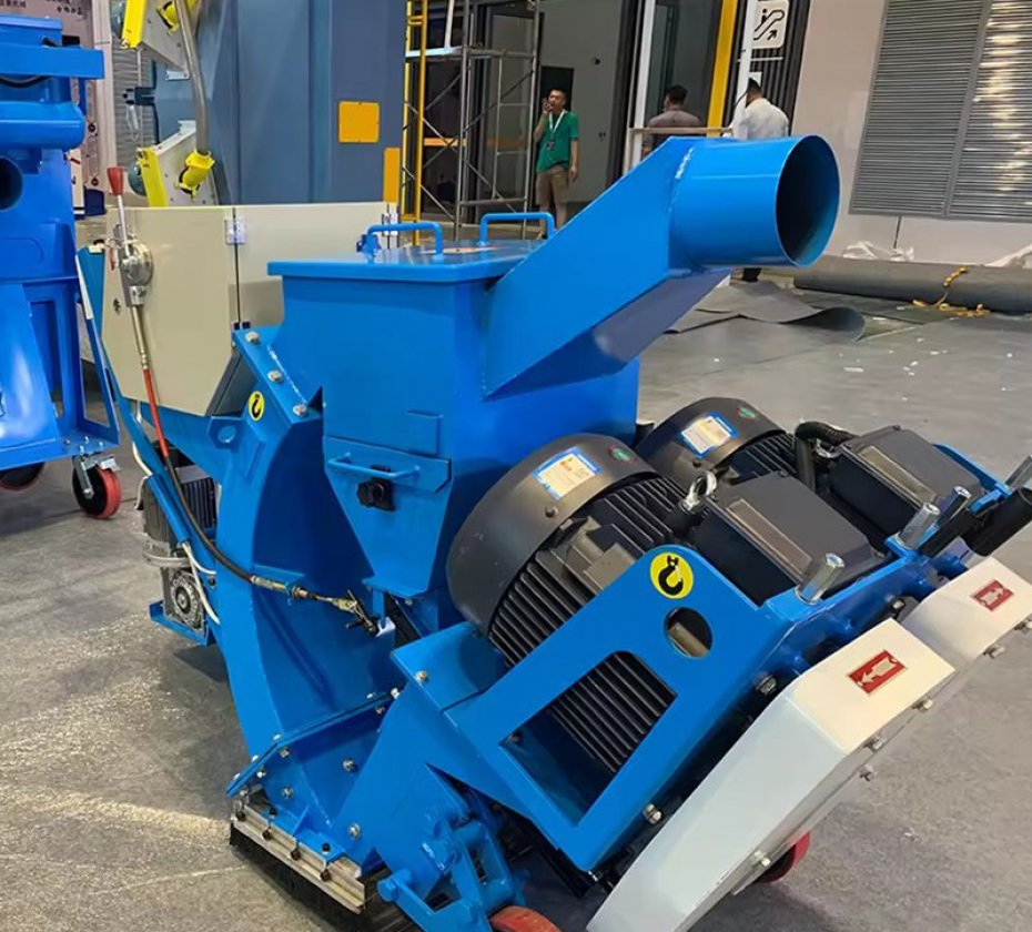 Garage surface pretreat shot blast machine